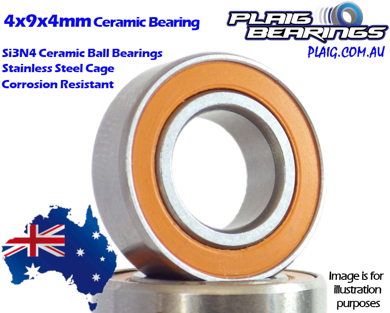4x9x4mm CERAMIC Fishing Reel Bearing – Orange Rubber Seals – SMR684C-2OS -  Plaig Bearings
