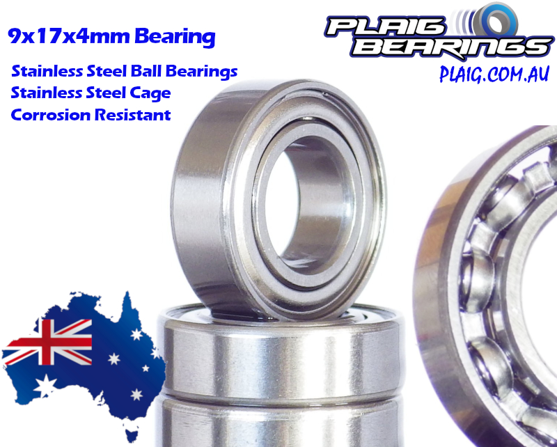 9x17x4mm Fishing Reel Bearing – Stainless Steel – SMR689ZZ/W4 - Plaig  Bearings