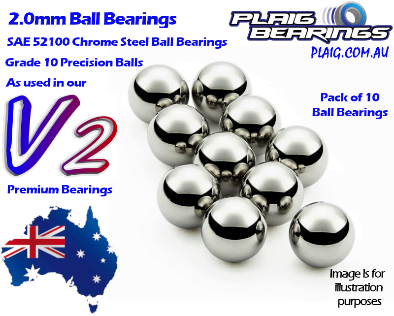 2.0mm Ball Bearings – Grade 10 Precision Balls – Pack of 10 – 2mm