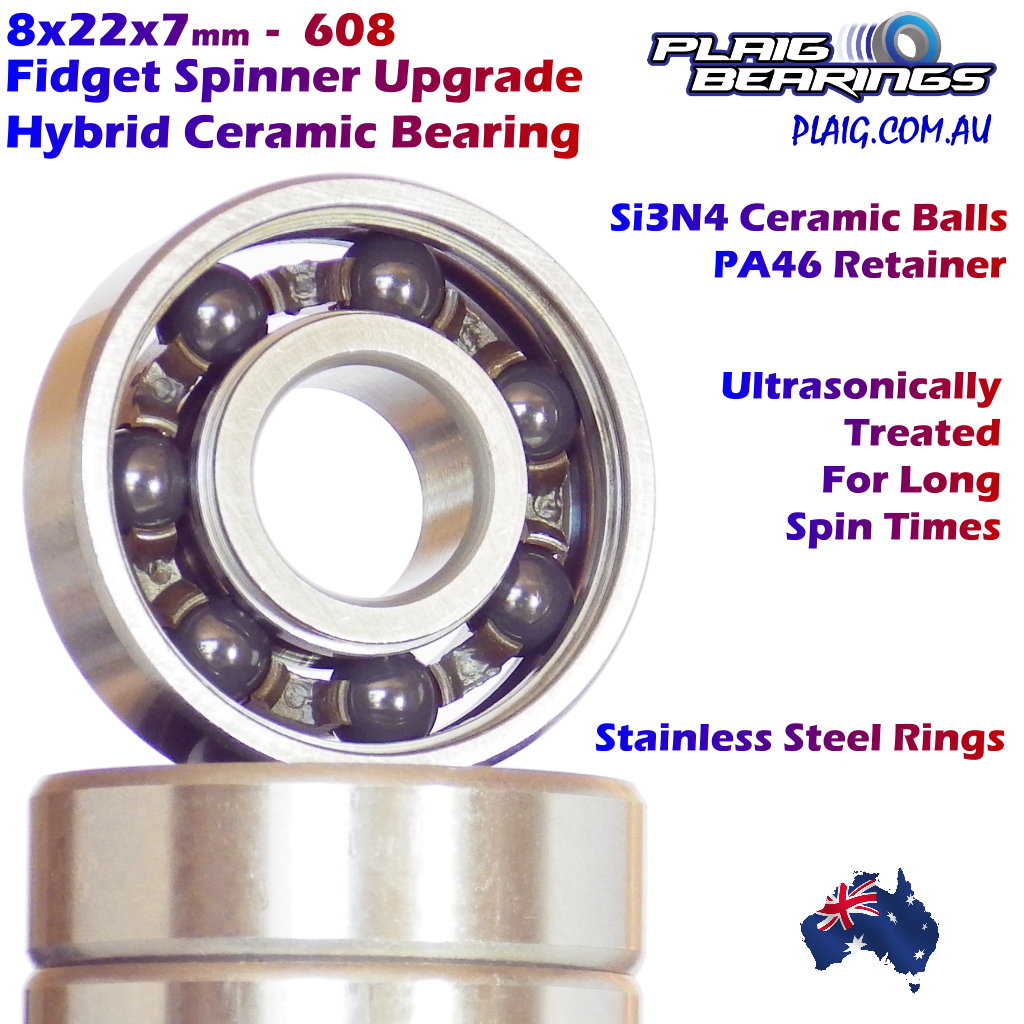 kontoførende Topmøde Almindeligt 8x22x7mm Ceramic Fidget Spinner Bearing Upgrade – 608 - Plaig Bearings