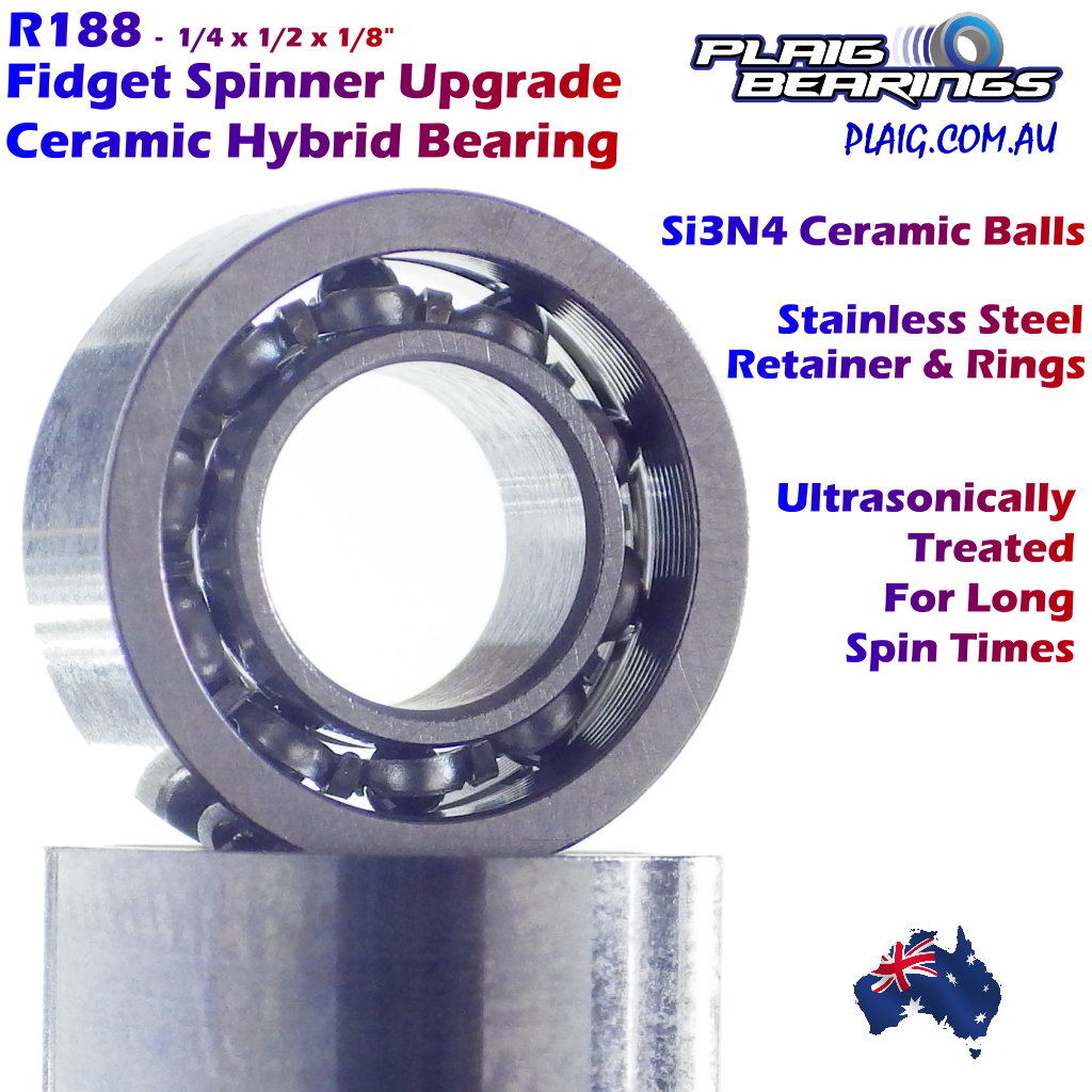 Fidget Spinner Bearings with UPGRADE Steel & Ceramic LONG SPINNING 608 R188 